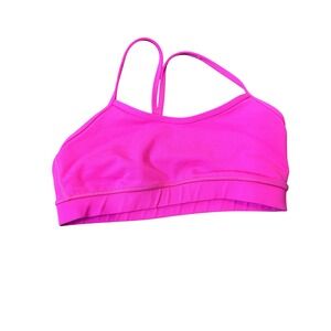 Lululemon Sports Bra Womens Small Hot Pink Strappy Light Support Yoga Running‎